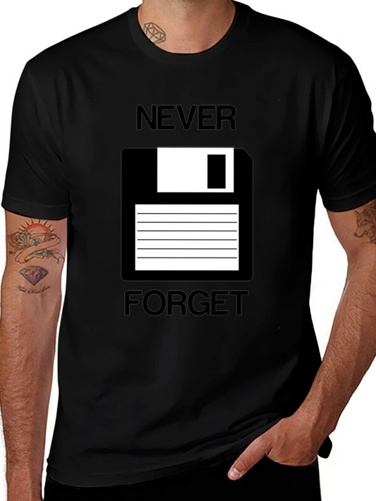 Retro Floppy Disk T-Shirt - Never Forget