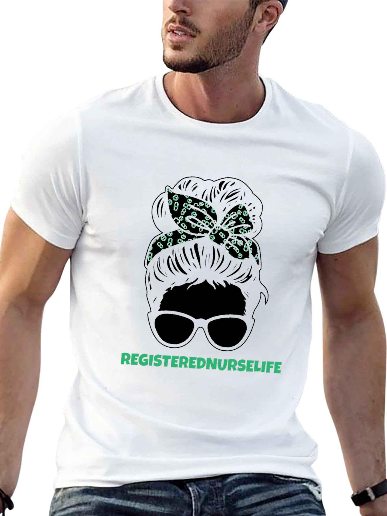 Registered Nurse Life Messy Bun T-Shirt