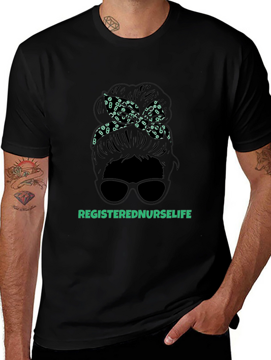 Registered Nurse Life Messy Bun T-Shirt