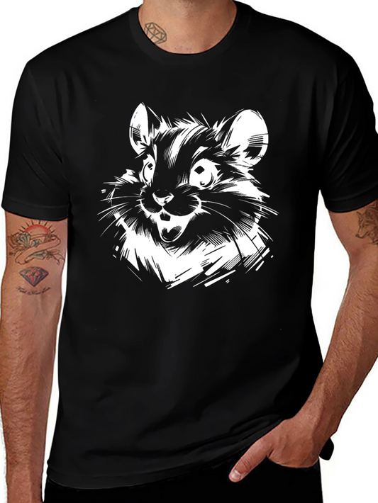 Cartoon Chinchilla Black T-Shirt
