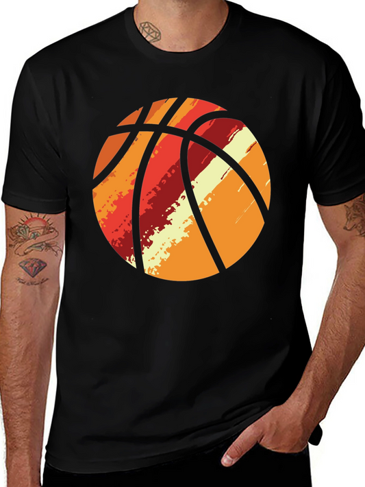 Retro Basketball Graphic Tee - Mens Black T-Shirt