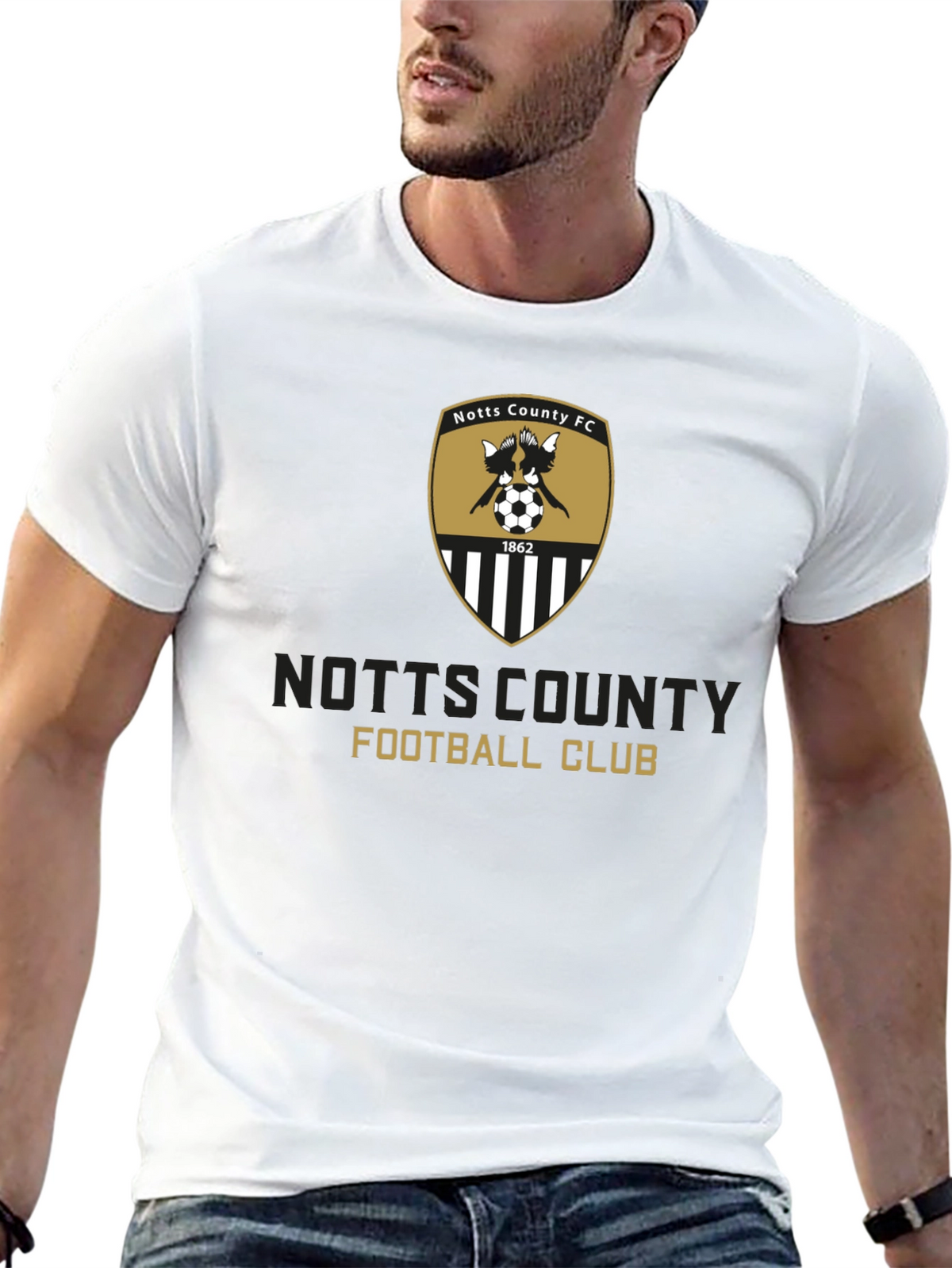 Notts County FC Crest T-Shirt - Black Soccer Tee