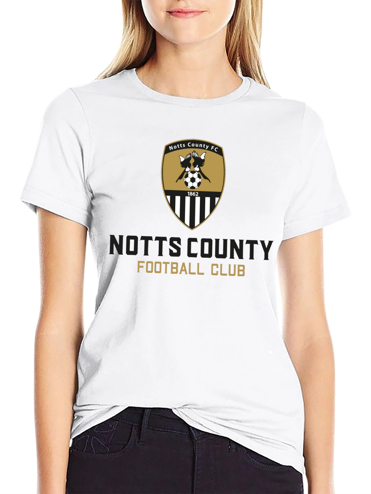 Notts County FC Crest T-Shirt - Black Soccer Tee