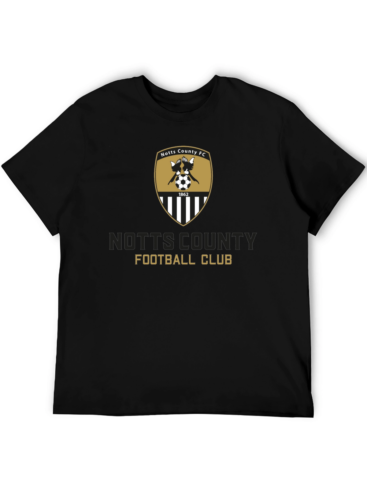 Notts County FC Crest T-Shirt - Black Soccer Tee