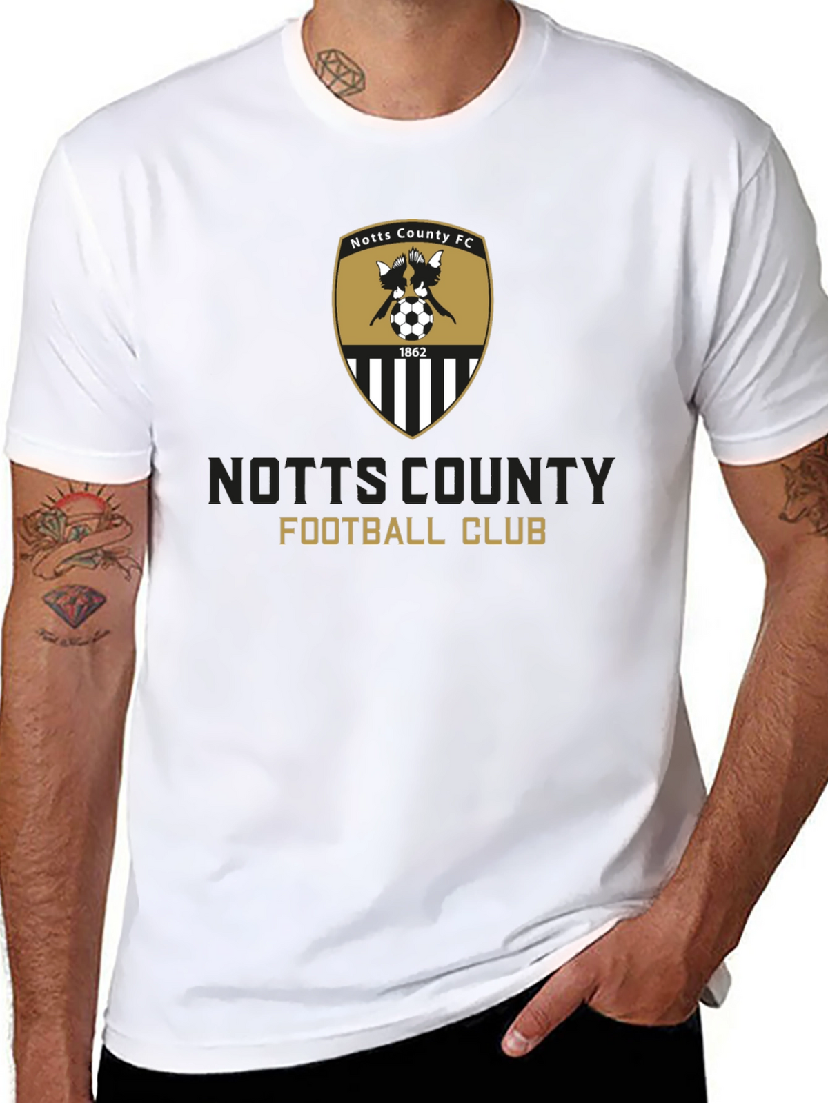 Notts County FC Crest T-Shirt - Black Soccer Tee