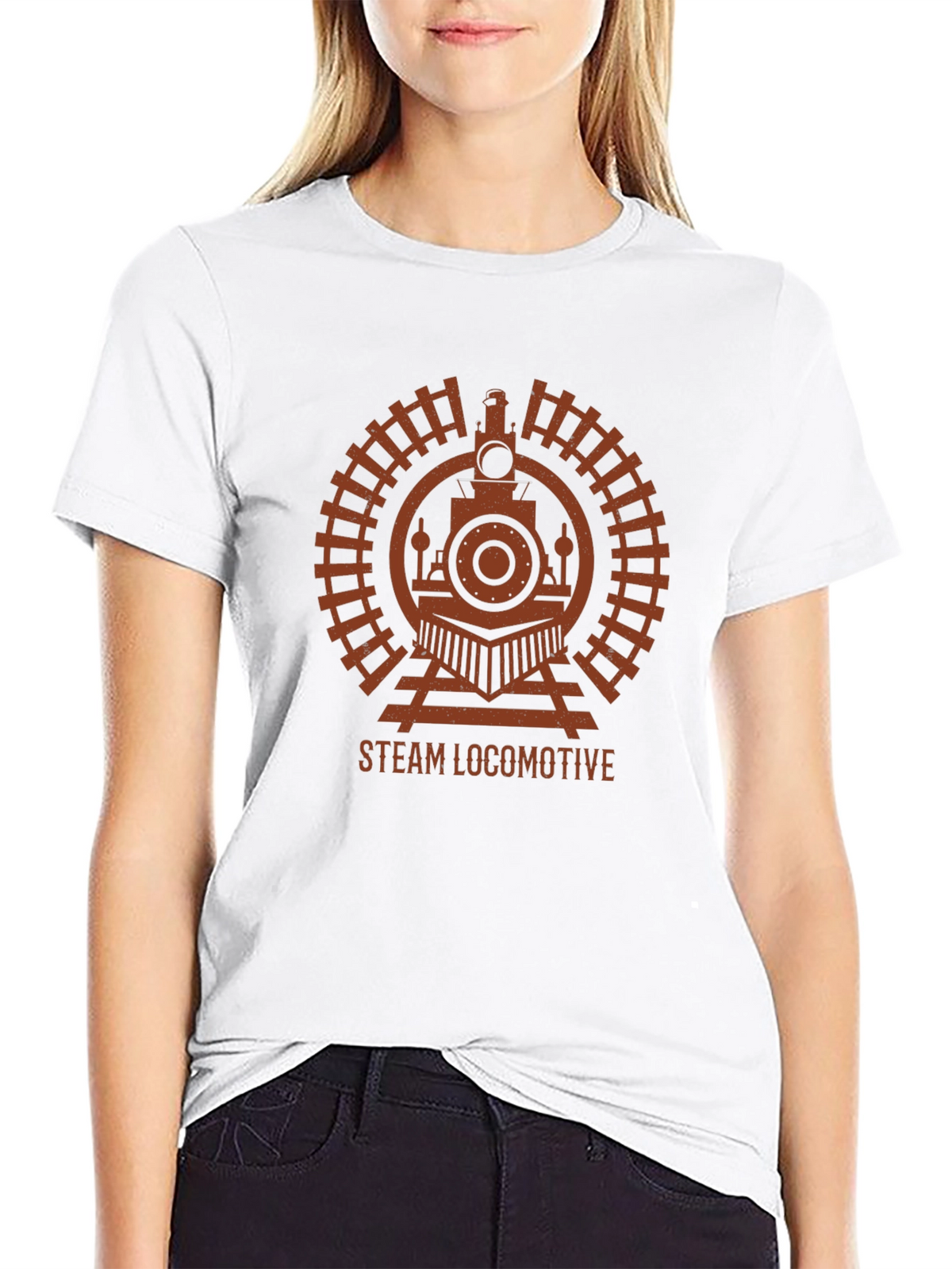 Steam Locomotive Graphic Tee - Train Lover T-Shirt