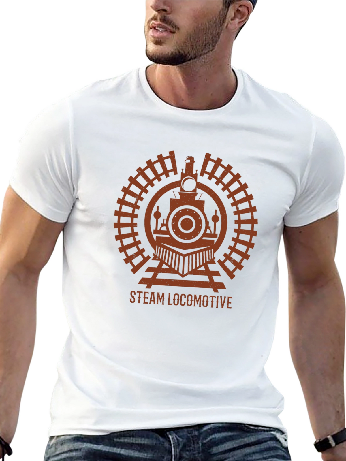 Steam Locomotive Graphic Tee - Train Lover T-Shirt
