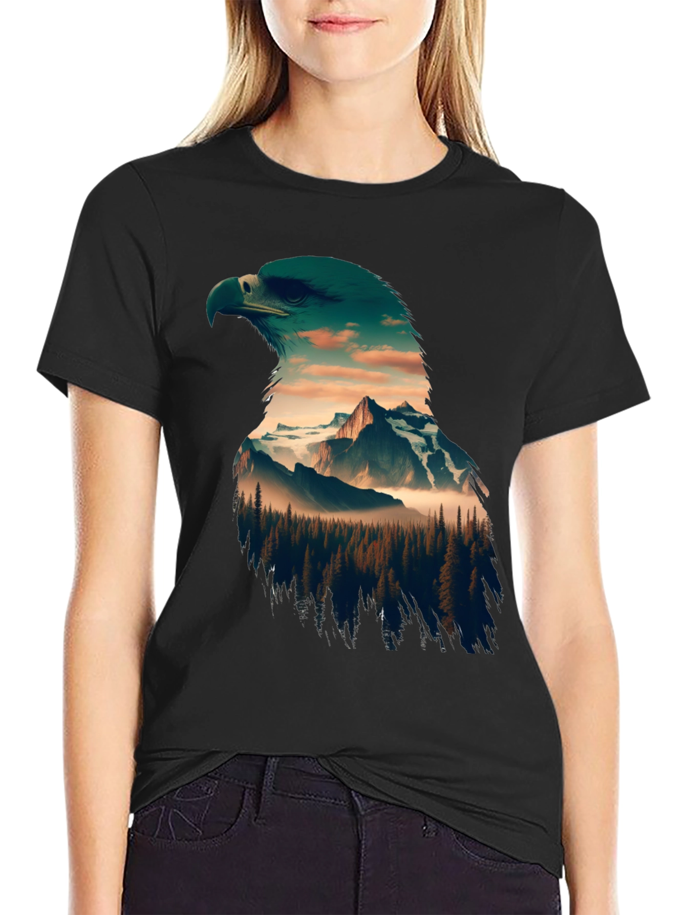 Eagle Mountain Print Black T-Shirt