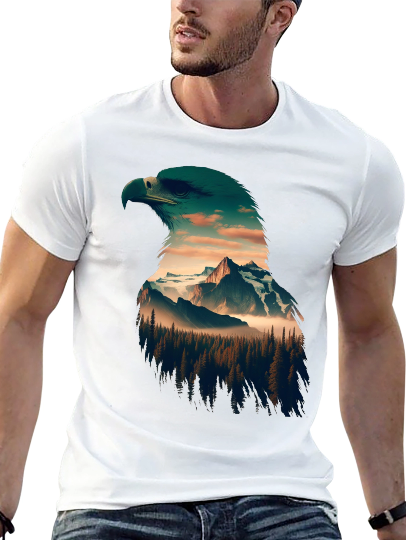 Eagle Mountain Print Black T-Shirt