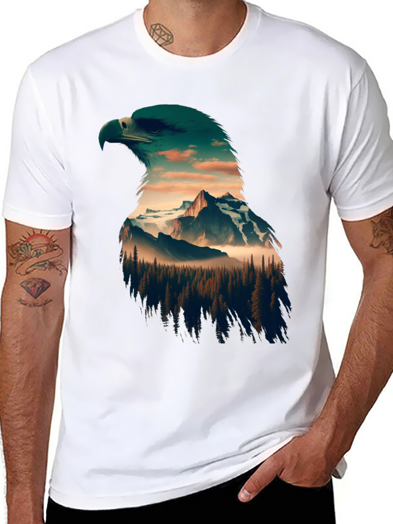 Eagle Mountain Print Black T-Shirt