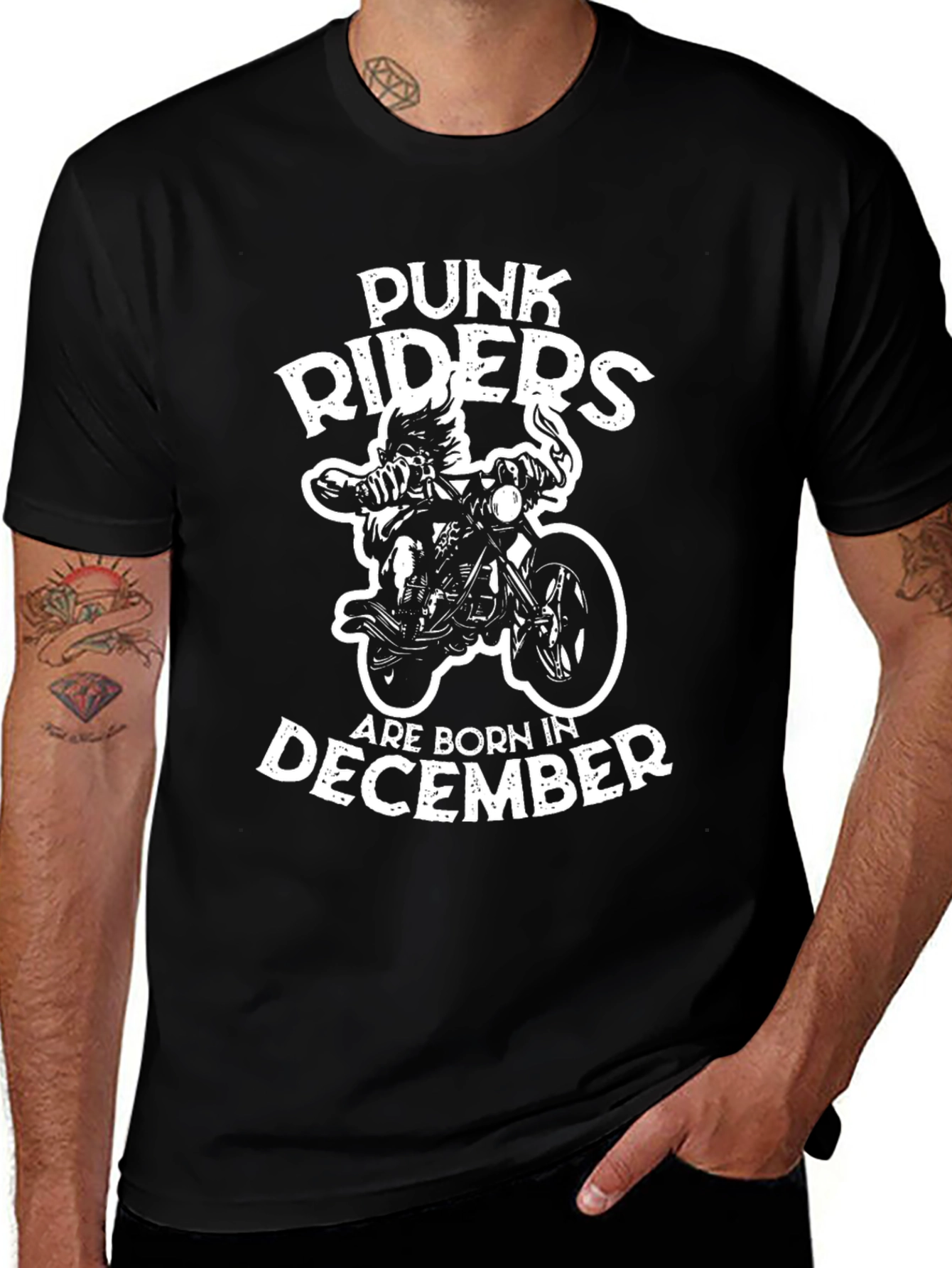 Punk Riders Born in December Graphic T-Shirt