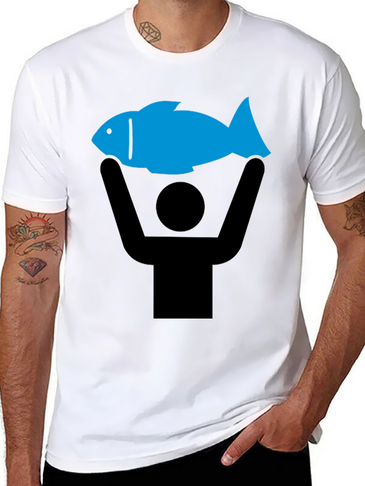 Graphic Tee: Fish Pictogram