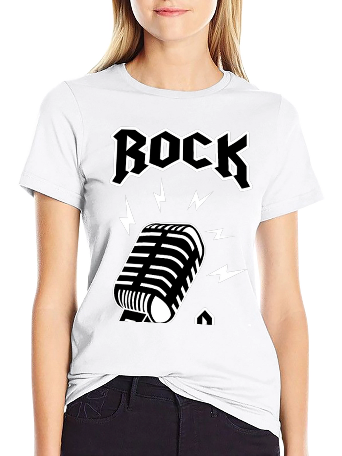 Rock Music T-Shirt with Microphone Design