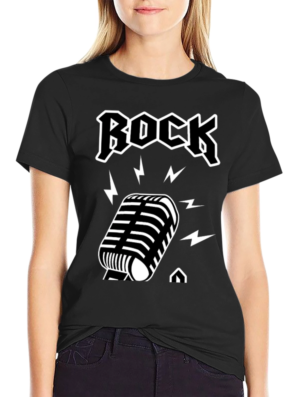 Rock Music T-Shirt with Microphone Design