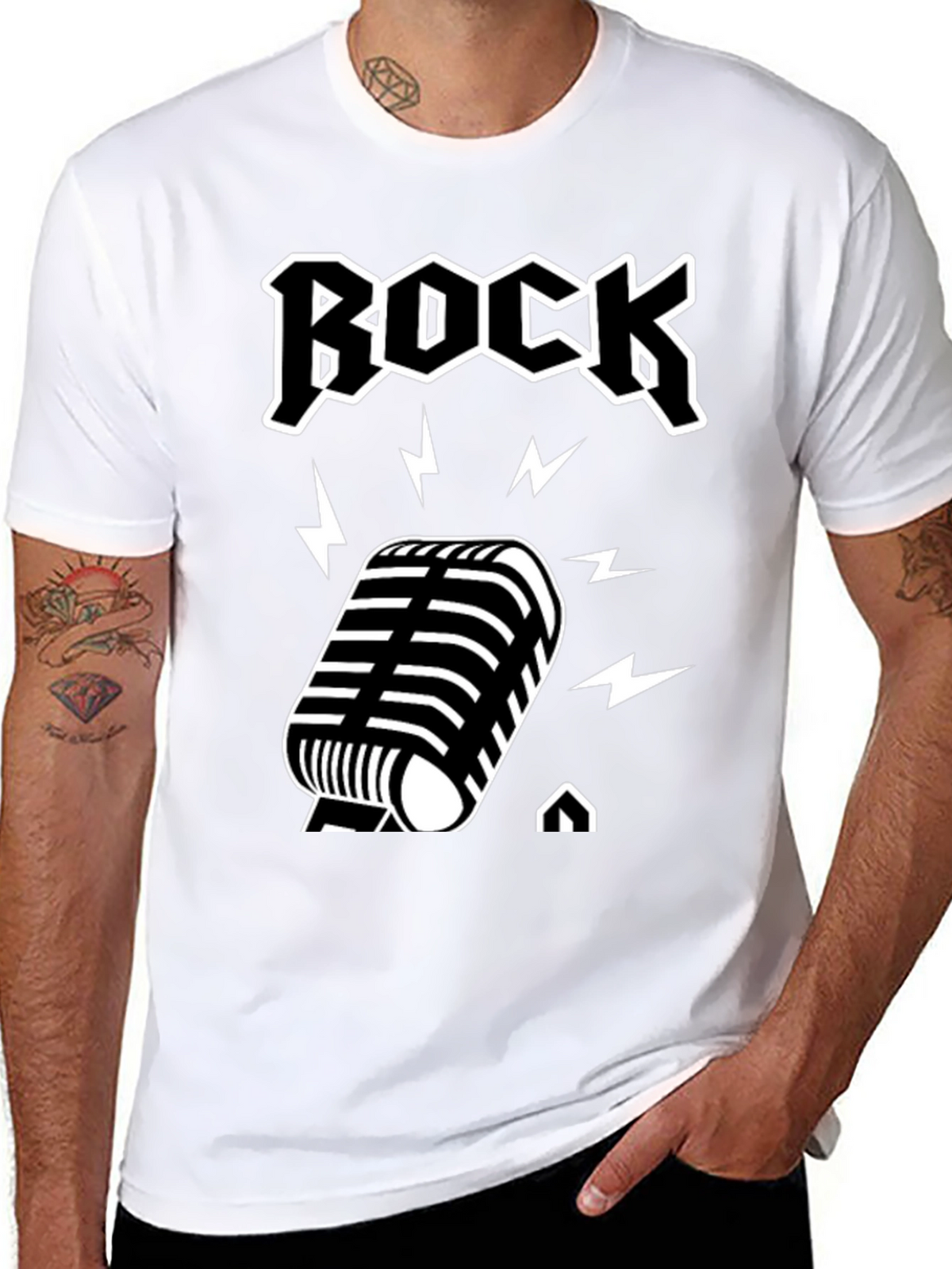 Rock Music T-Shirt with Microphone Design