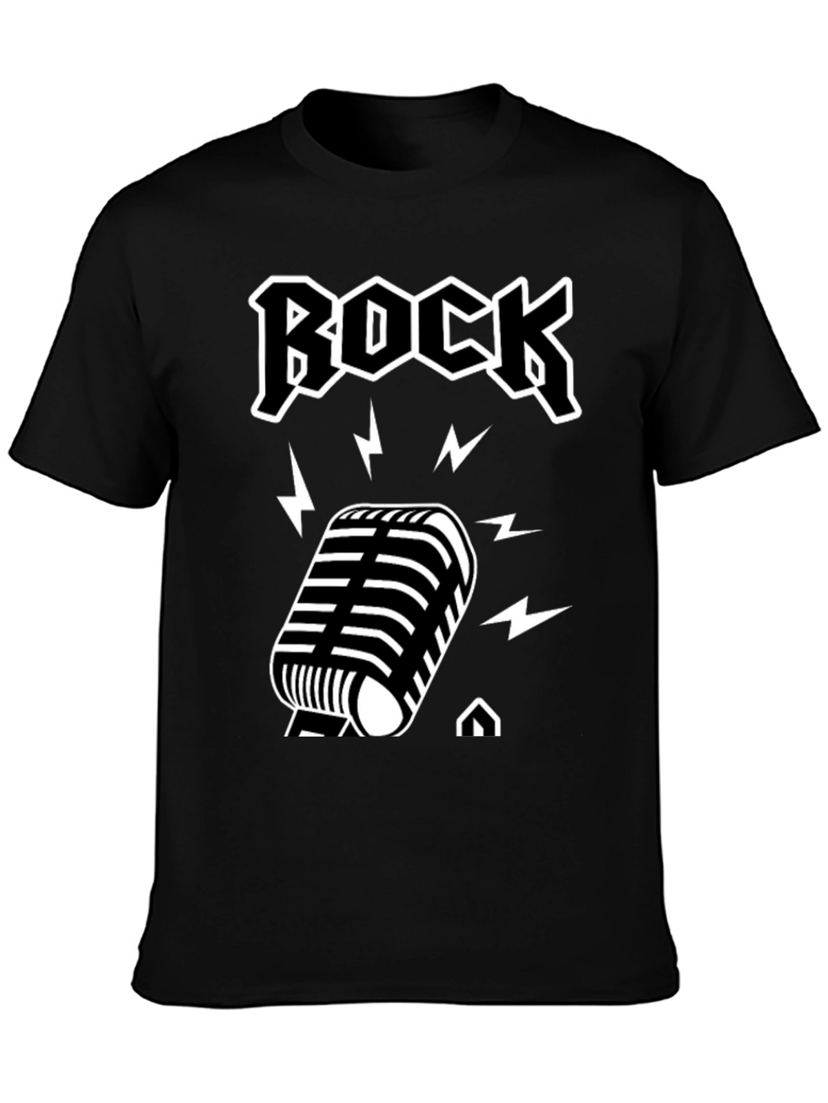 Rock Music T-Shirt with Microphone Design