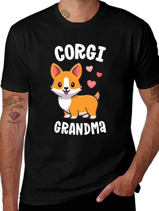 Corgi Grandma Black T-Shirt - Cute Dog Lover Gift