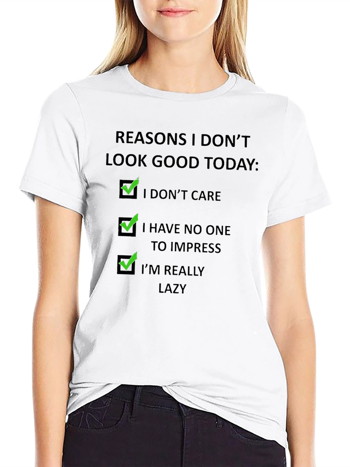 Funny Reasons T-Shirt - I Dont Care Lazy Tee