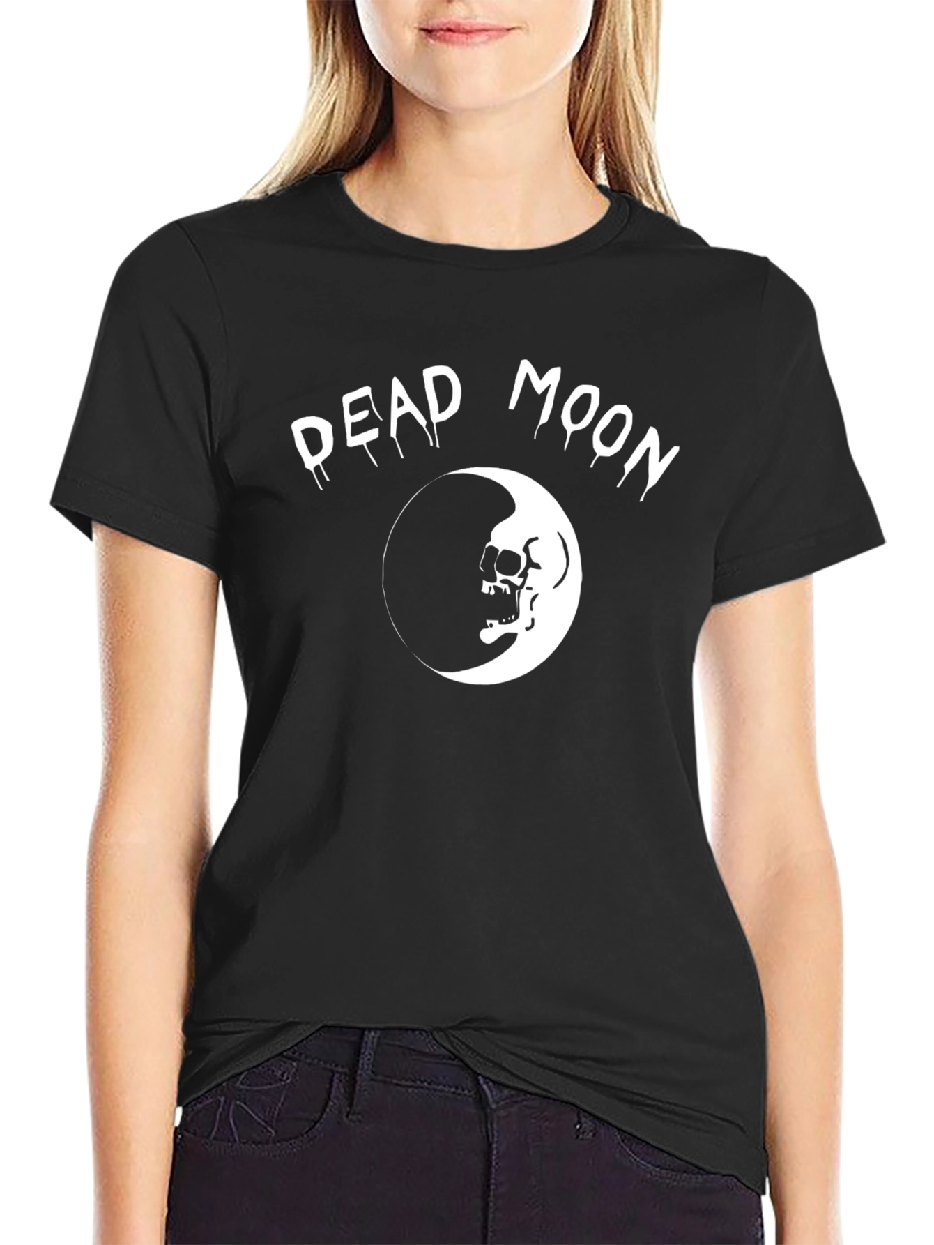 Dead Moon Graphic Tee - Skull Crescent T-Shirt