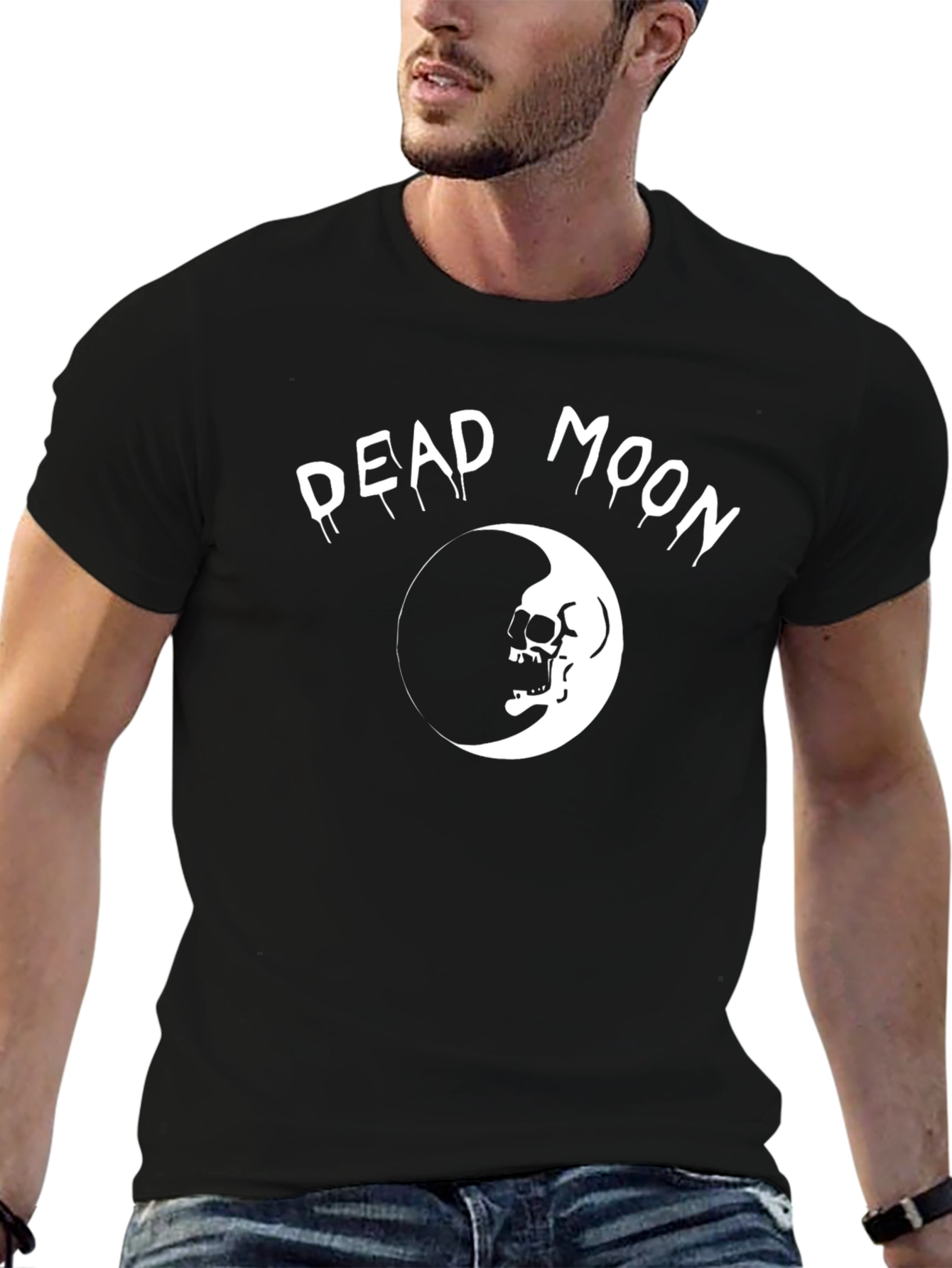 Dead Moon Graphic Tee - Skull Crescent T-Shirt