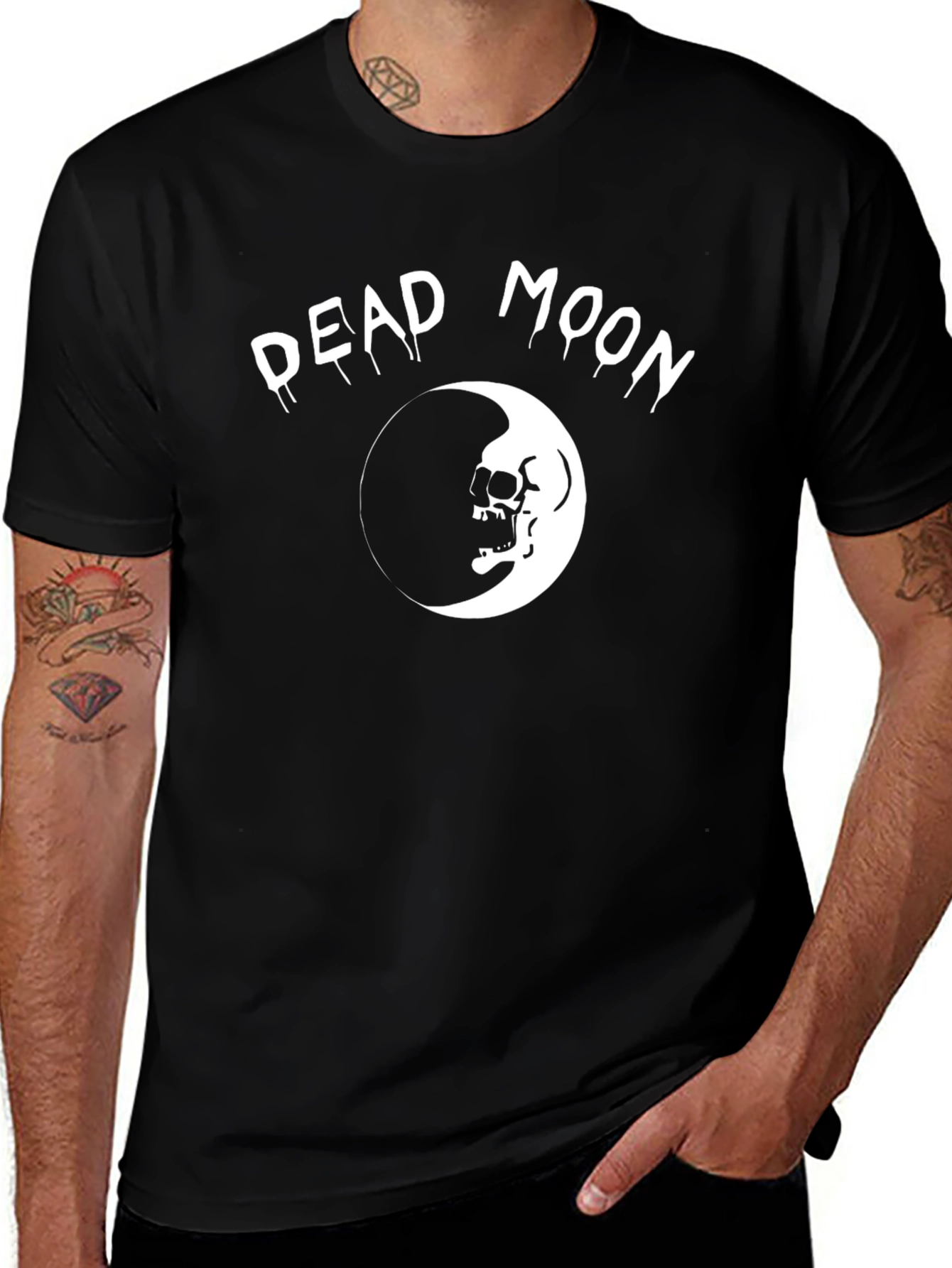 Dead Moon Graphic Tee - Skull Crescent T-Shirt