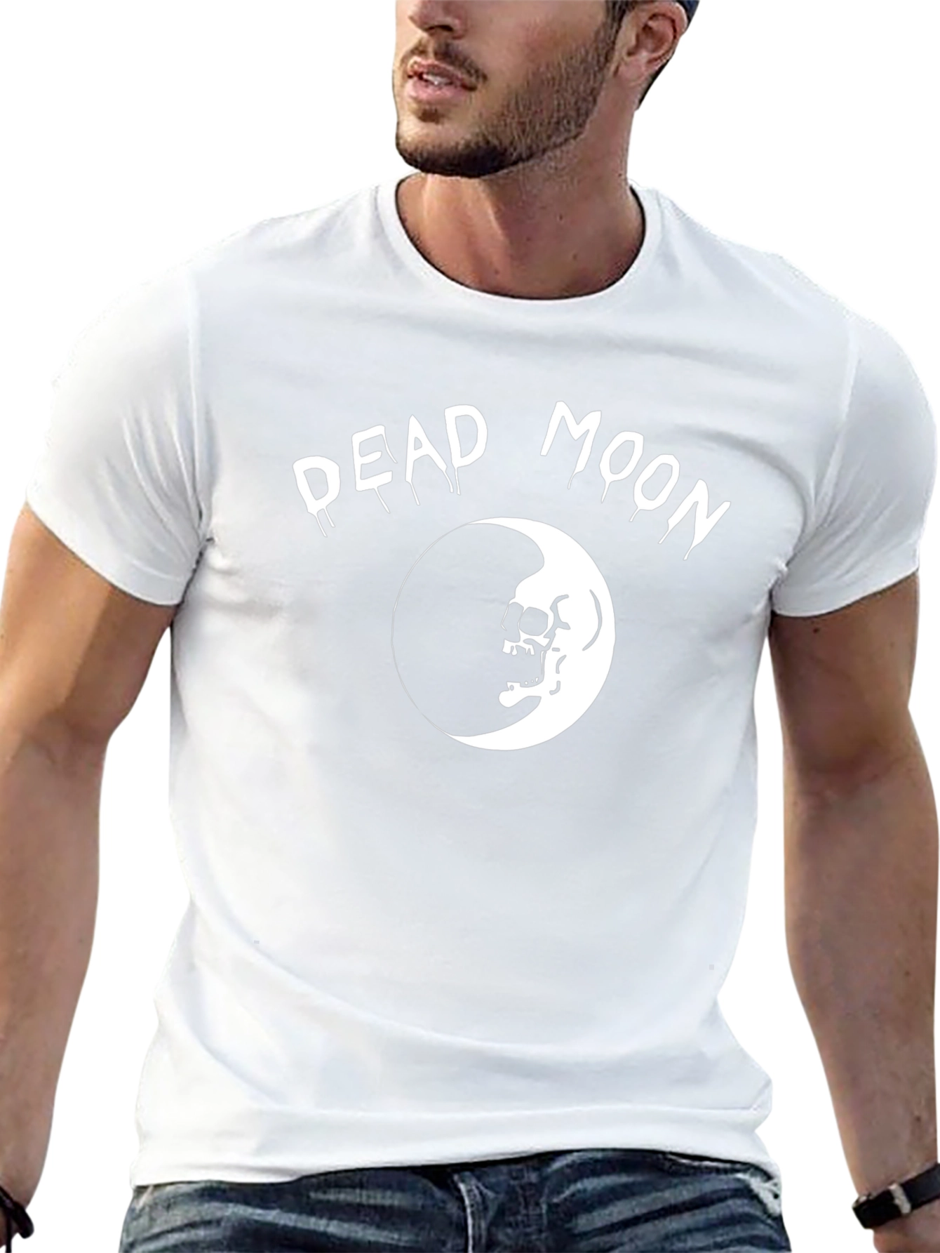 Dead Moon Graphic Tee - Skull Crescent T-Shirt