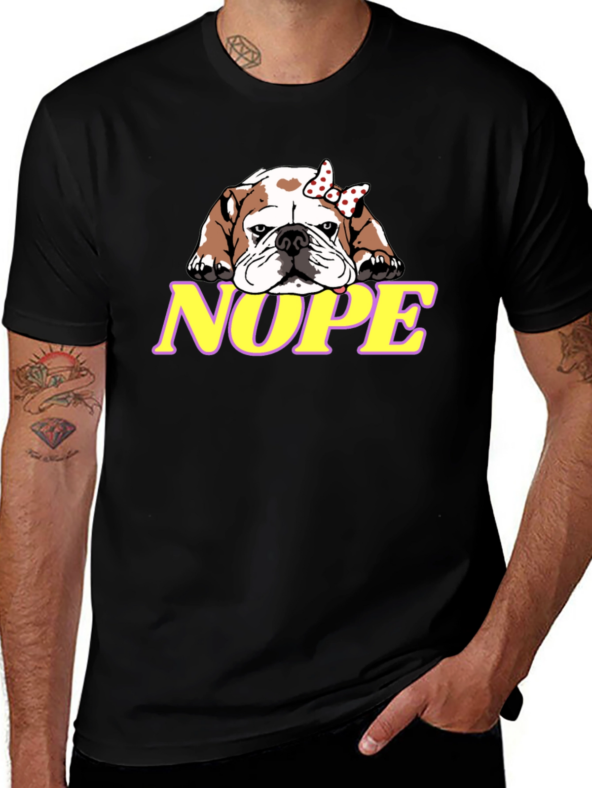 Nope Bulldog Graphic Tee - Cute Dog T-Shirt