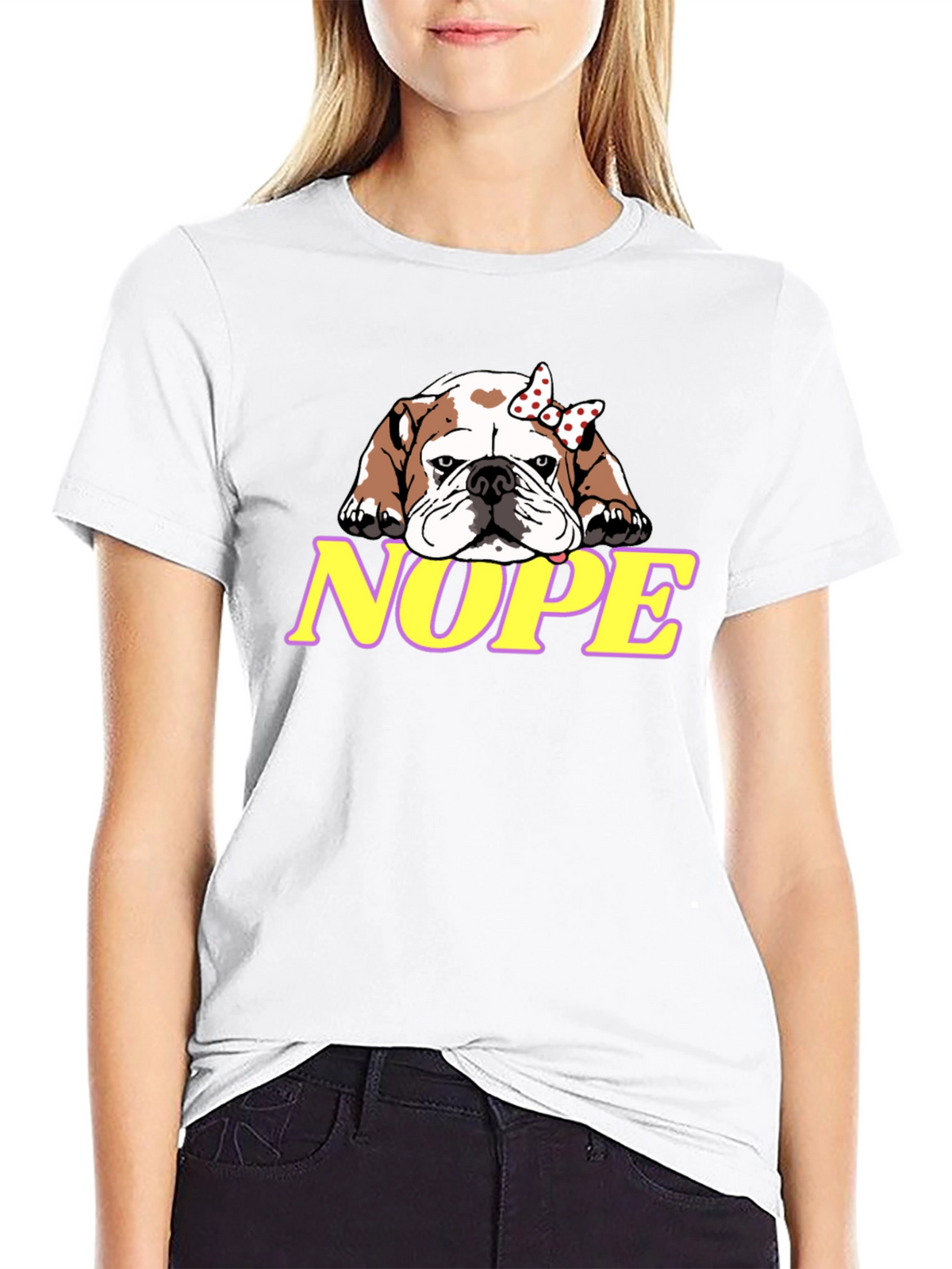Nope Bulldog Graphic Tee - Cute Dog T-Shirt
