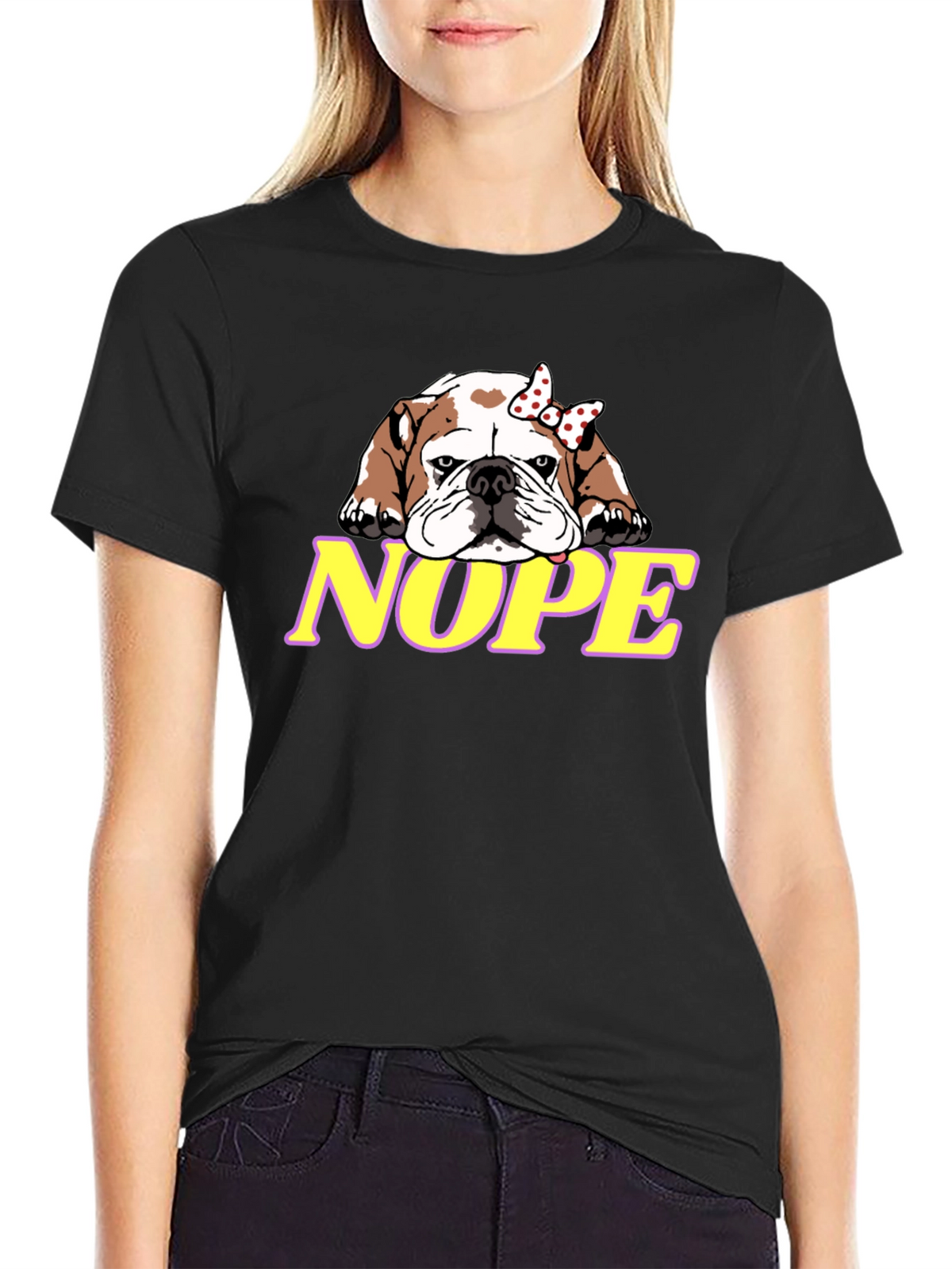 Nope Bulldog Graphic Tee - Cute Dog T-Shirt