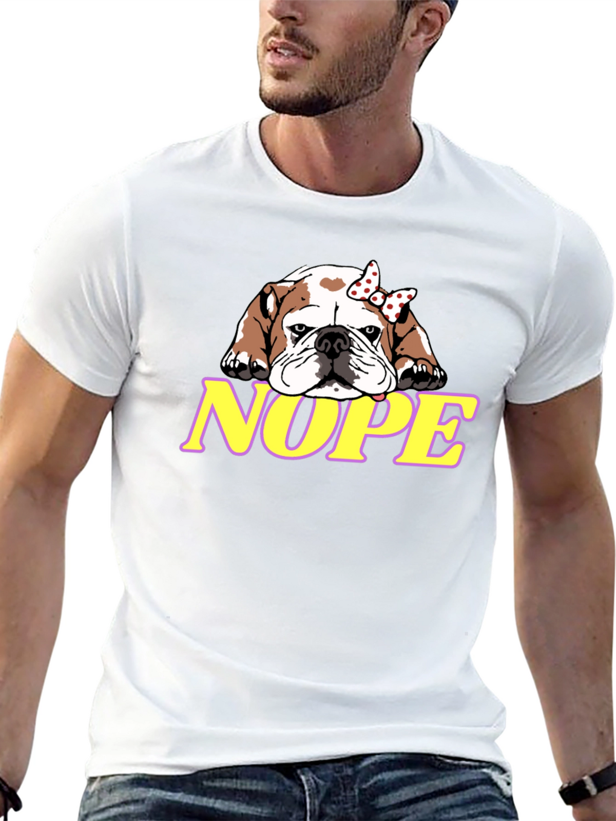 Nope Bulldog Graphic Tee - Cute Dog T-Shirt