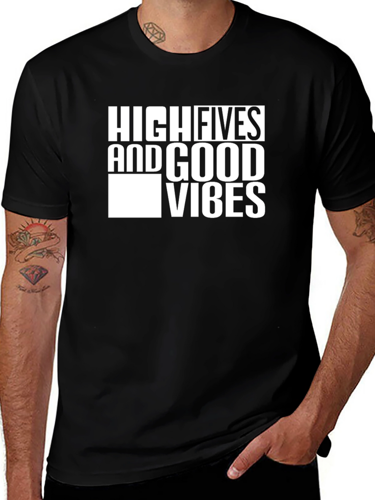 High Fives & Good Vibes Black T-Shirt