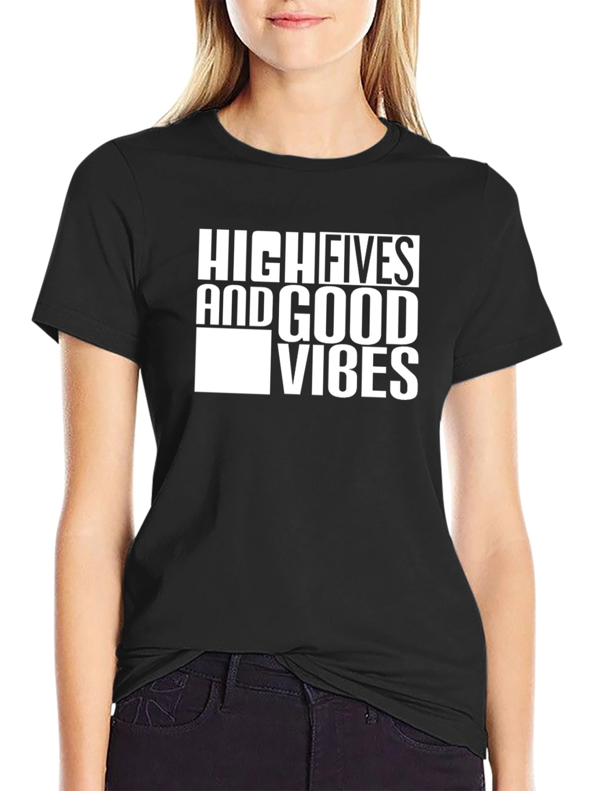High Fives & Good Vibes Black T-Shirt