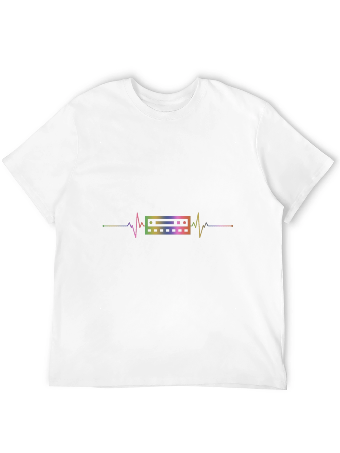 Rainbow Equalizer Heartbeat Black T-Shirt