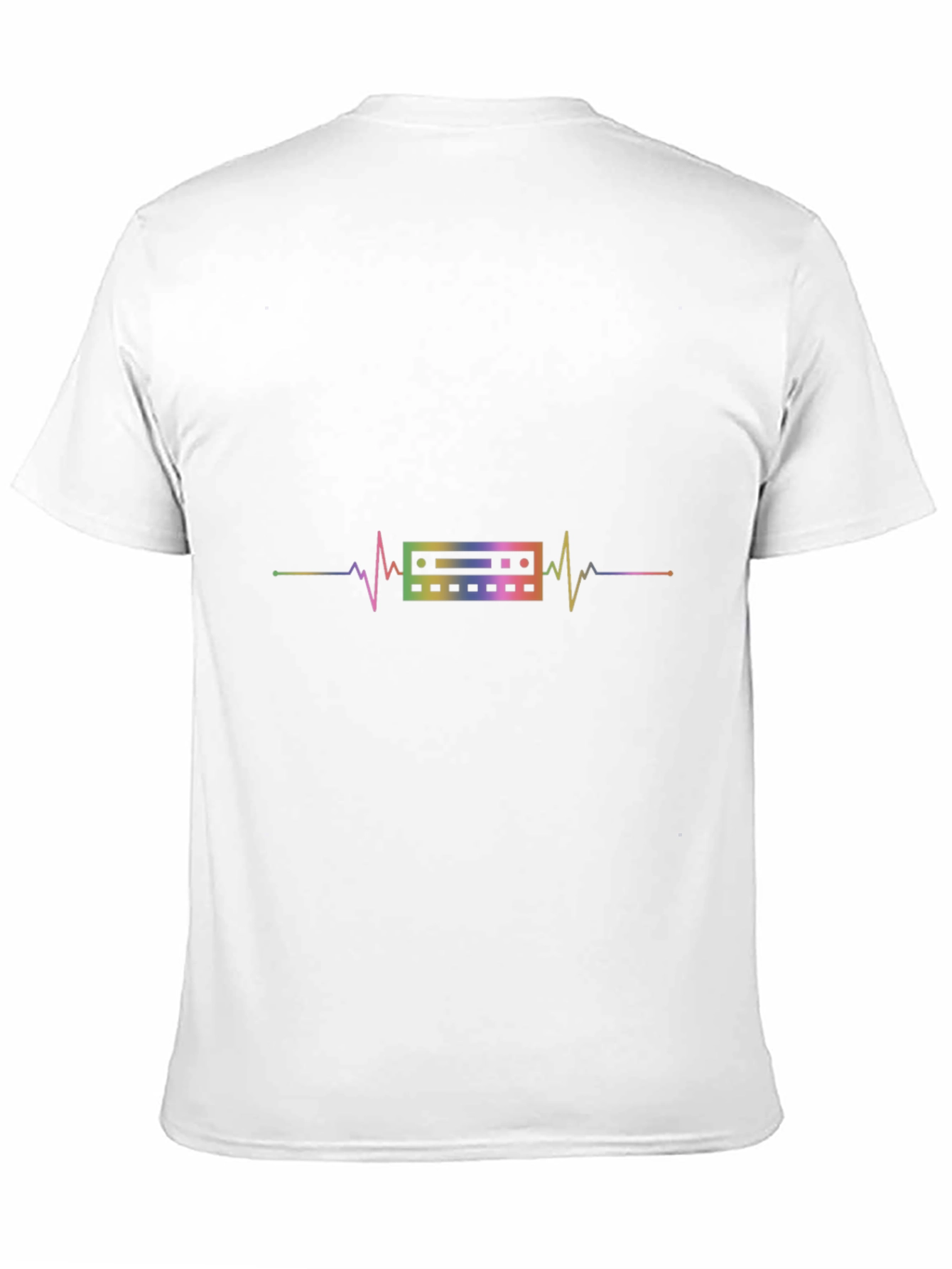 Rainbow Equalizer Heartbeat Black T-Shirt