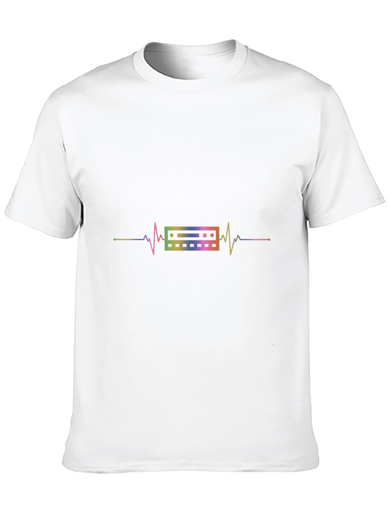 Rainbow Equalizer Heartbeat Black T-Shirt