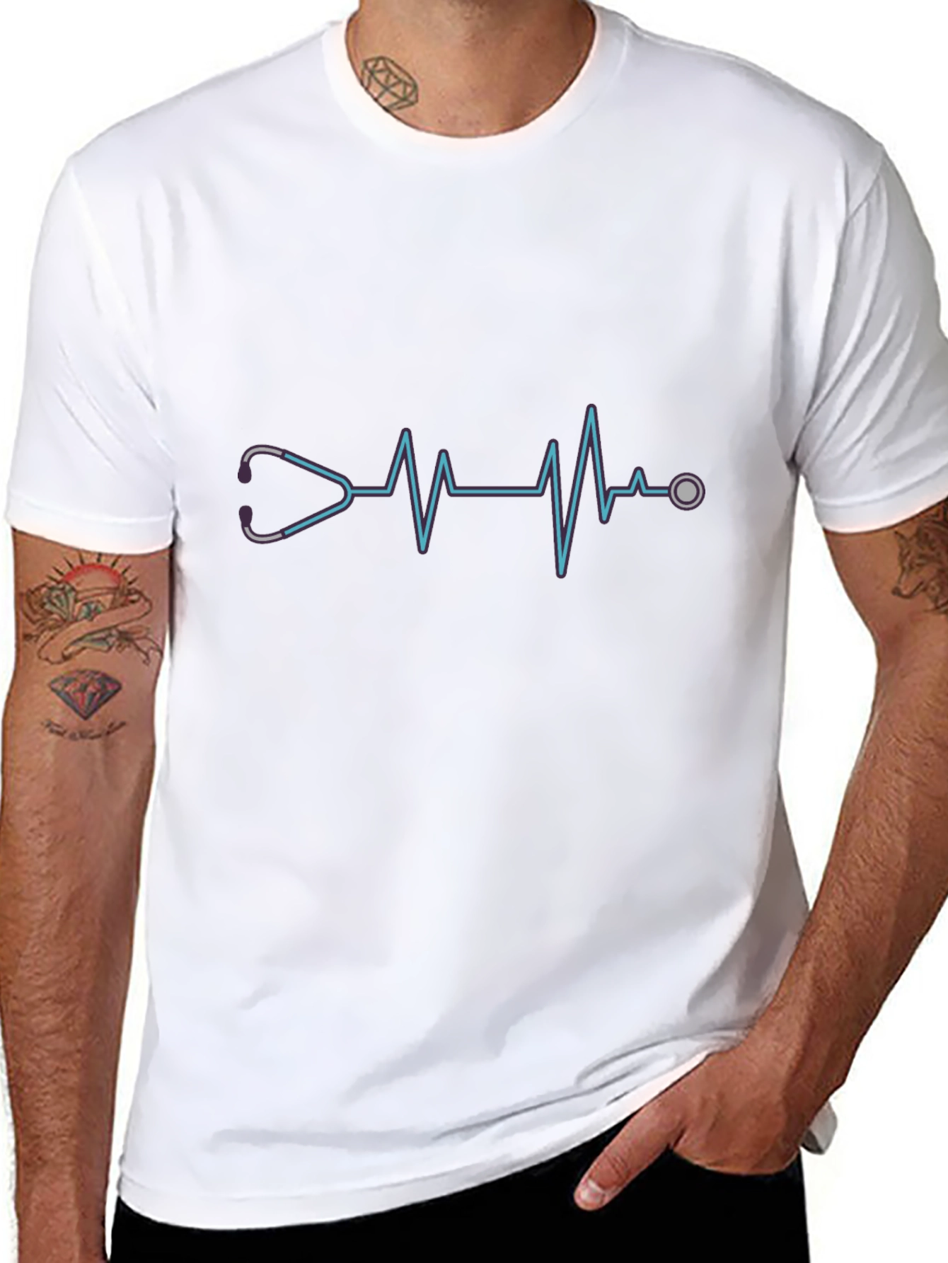 Stethoscope Heartbeat Graphic Tee