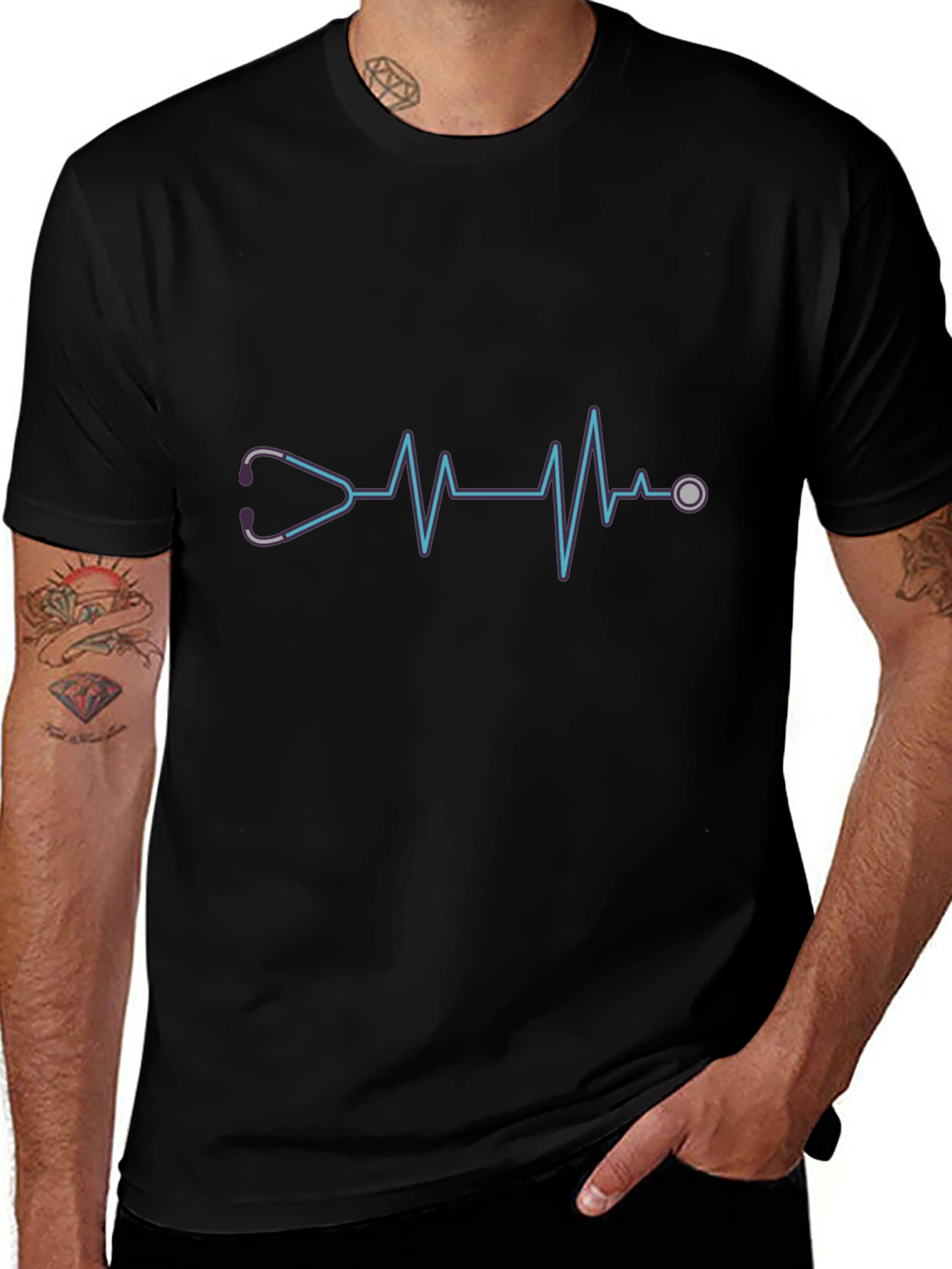 Stethoscope Heartbeat Graphic Tee