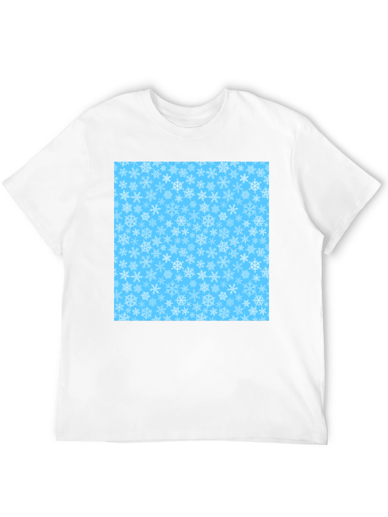 Winter Snowflake Pattern T-Shirt - Black