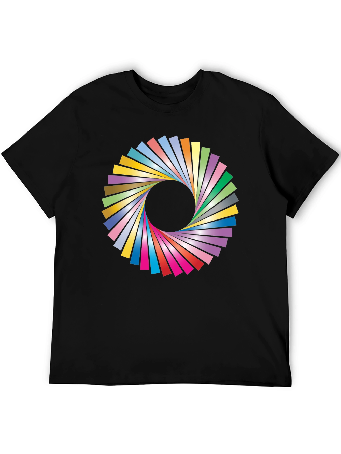 Vibrant Geometric Circle Graphic Black T-Shirt