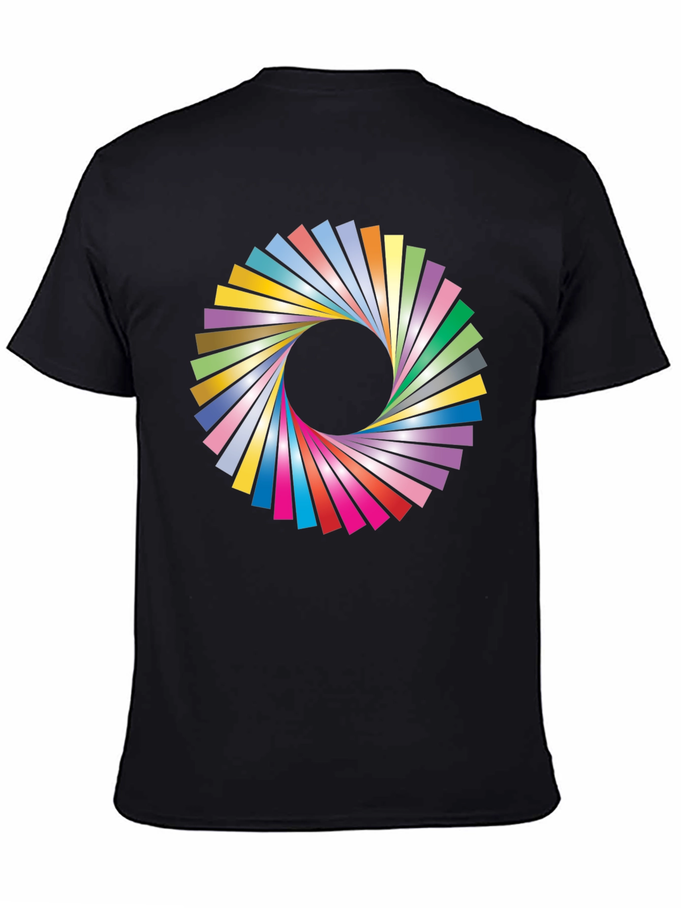 Vibrant Geometric Circle Graphic Black T-Shirt