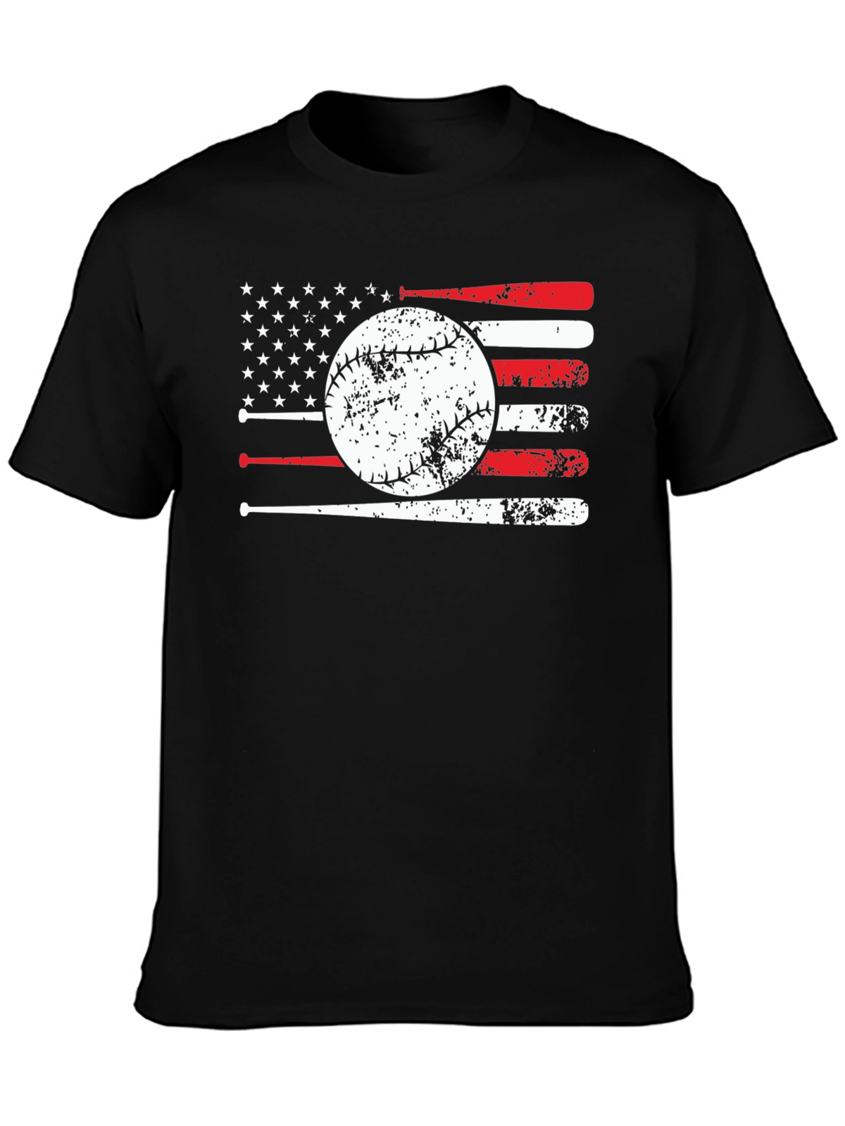 Baseball Flag Graphic T-Shirt - Patriotic Design