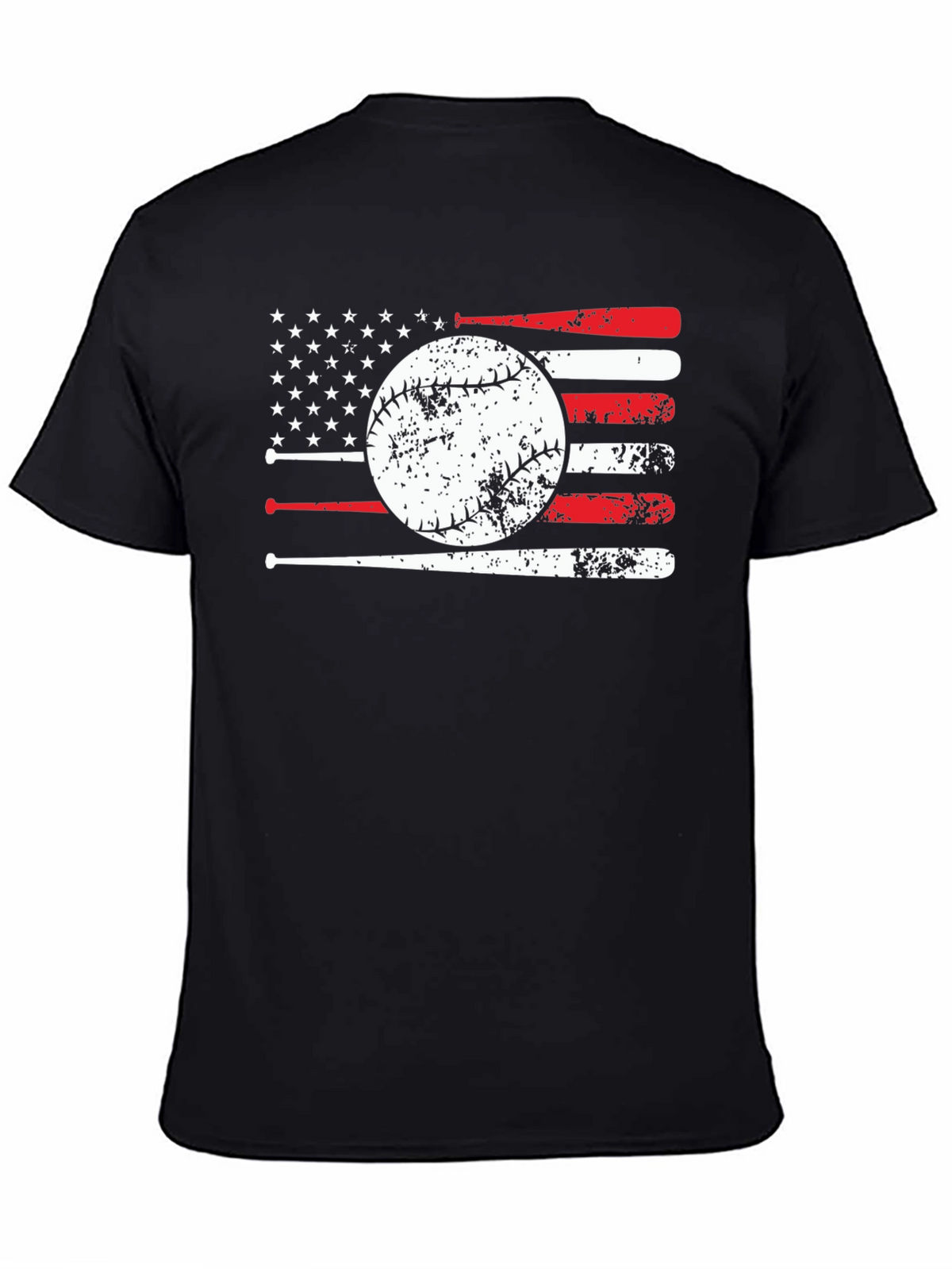 Baseball Flag Graphic T-Shirt - Patriotic Design