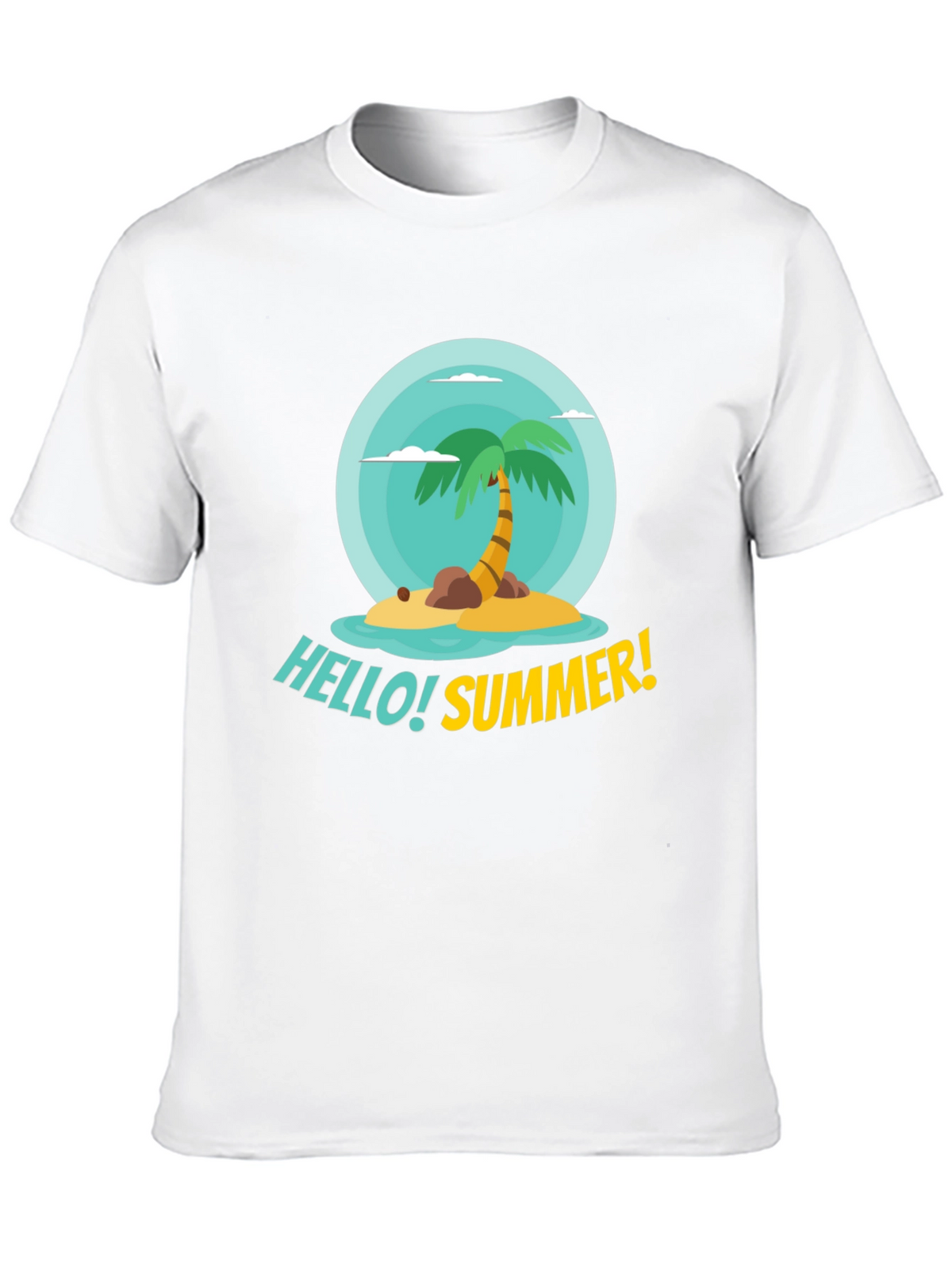 Hello Summer! Palm Tree Graphic Tee - Black