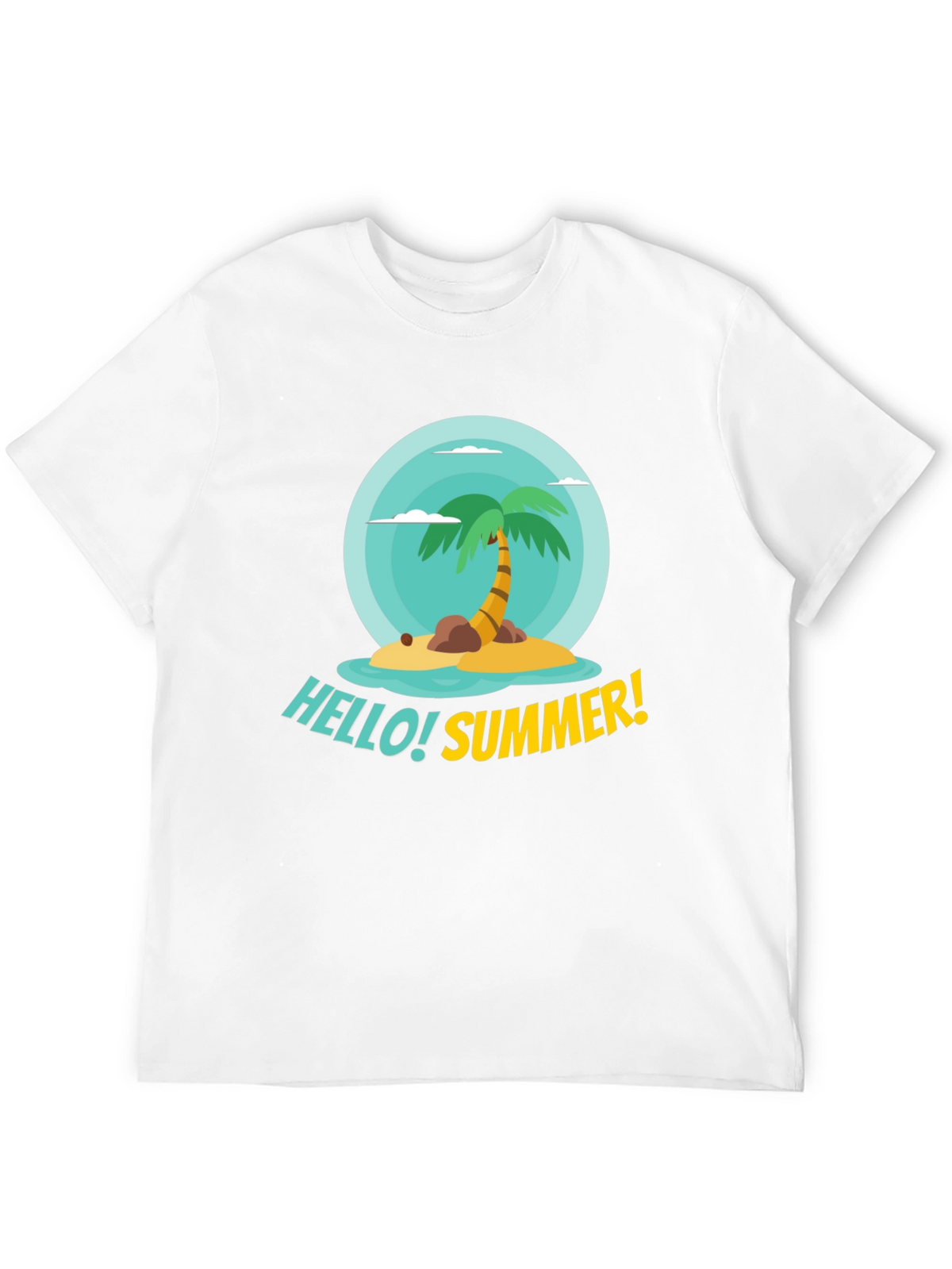 Hello Summer! Palm Tree Graphic Tee - Black