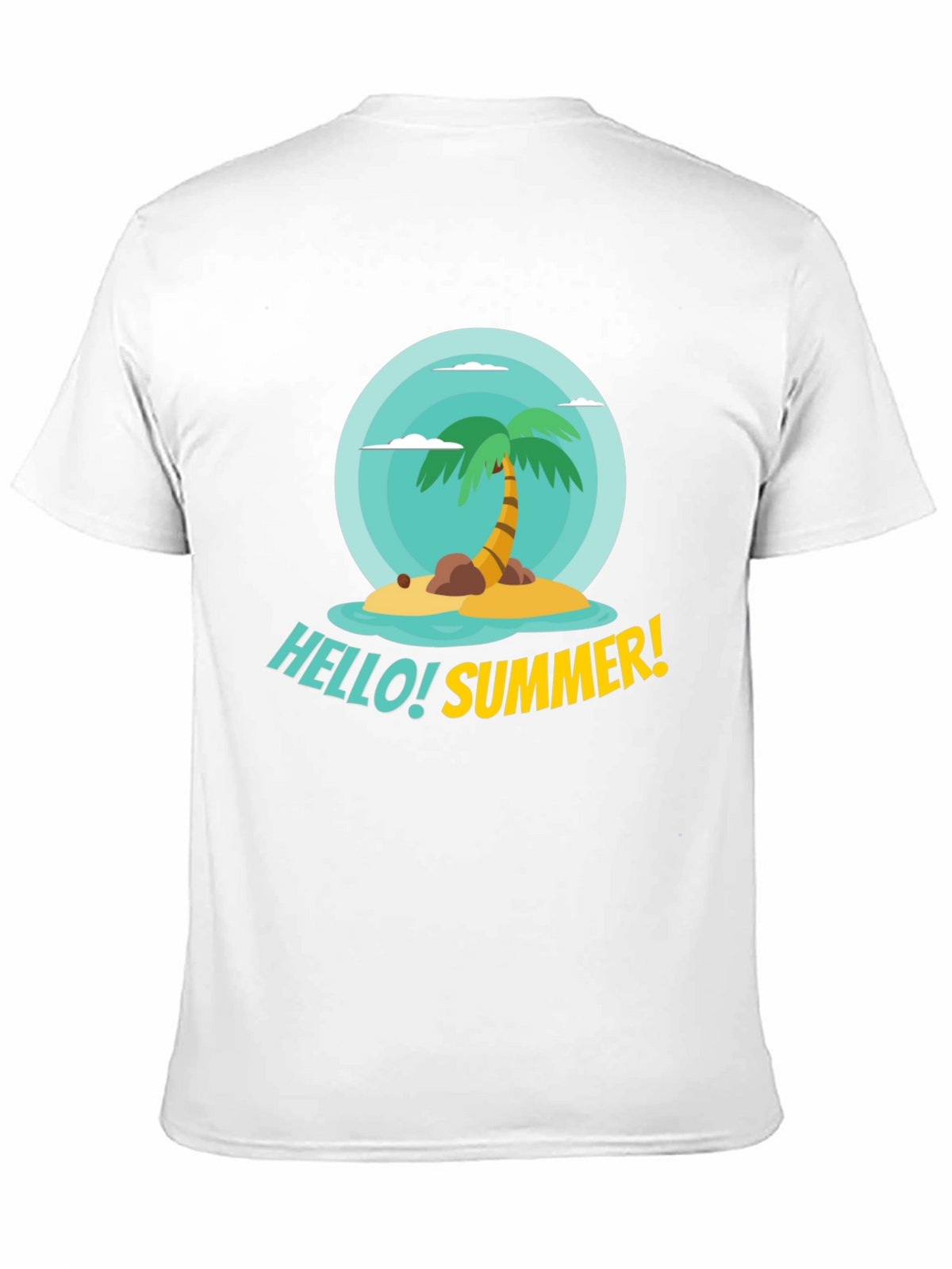 Hello Summer! Palm Tree Graphic Tee - Black