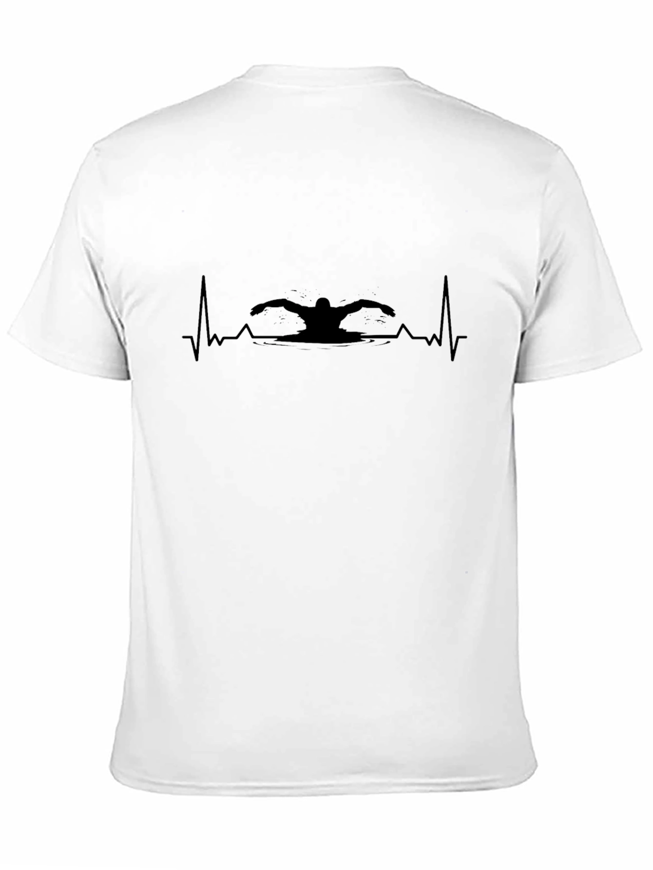 Swimmer Heartbeat Graphic T-Shirt - Black