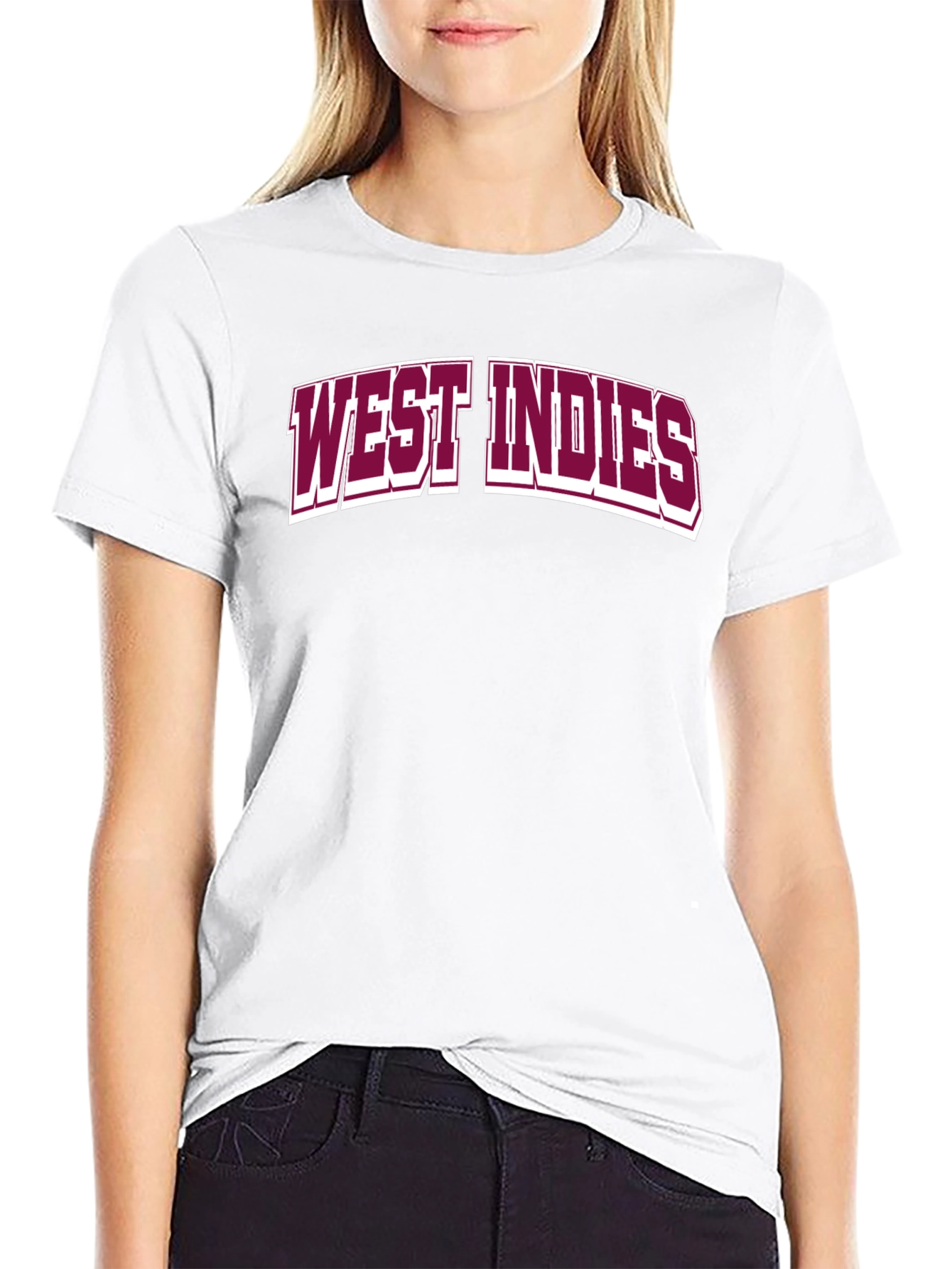 West Indies Graphic T-Shirt - Maroon on Black