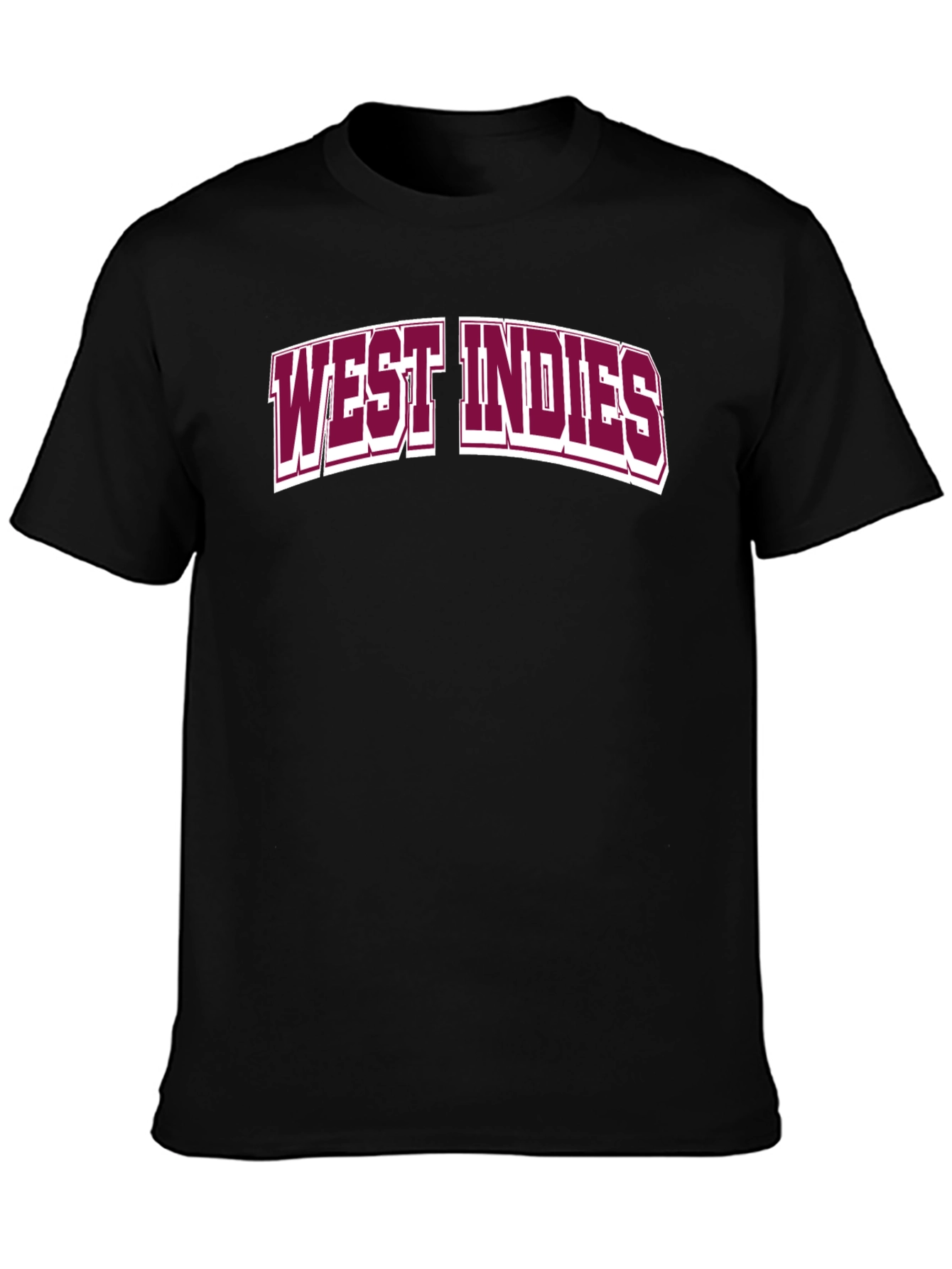 West Indies Graphic T-Shirt - Maroon on Black
