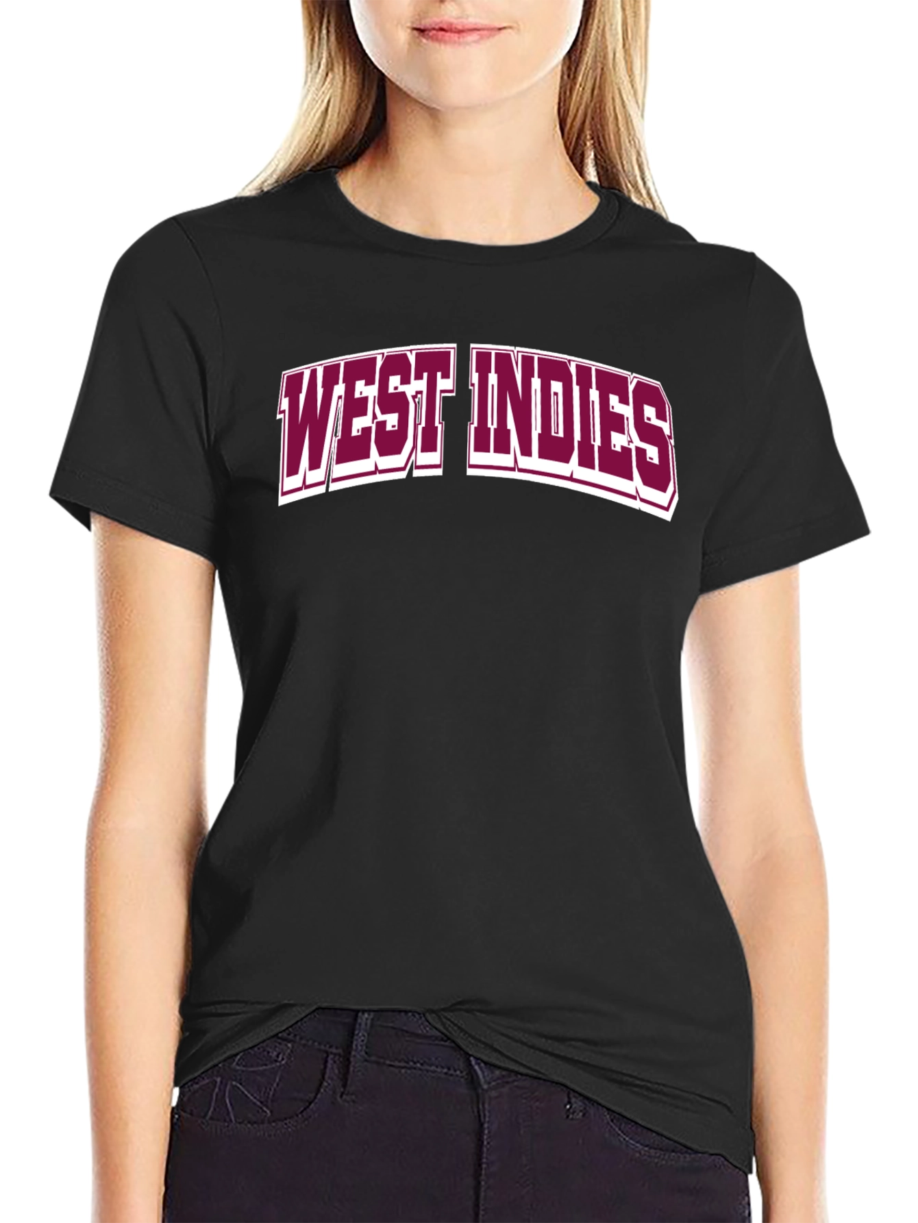 West Indies Graphic T-Shirt - Maroon on Black