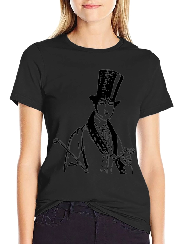 Dapper Gentleman Top Hat Graphic Tee - Black